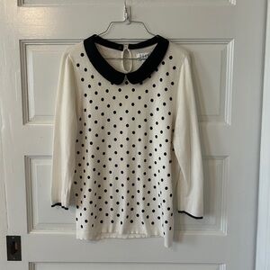 Elle Black and White Polka Dot Top